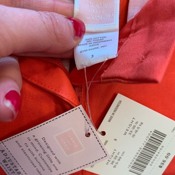 Janie and Jack Coral Cotton Shorts Size 3 - Picture 4 of 5